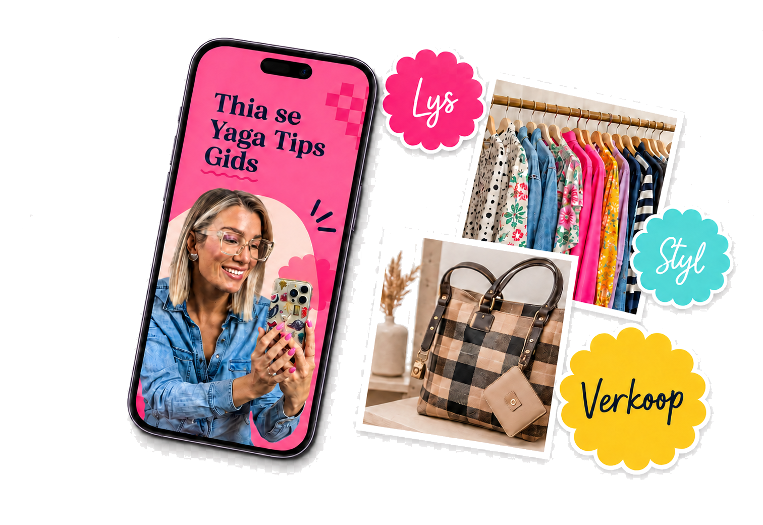 Thia se Yaga Tips Gids op ’n foon met mode-foto’s